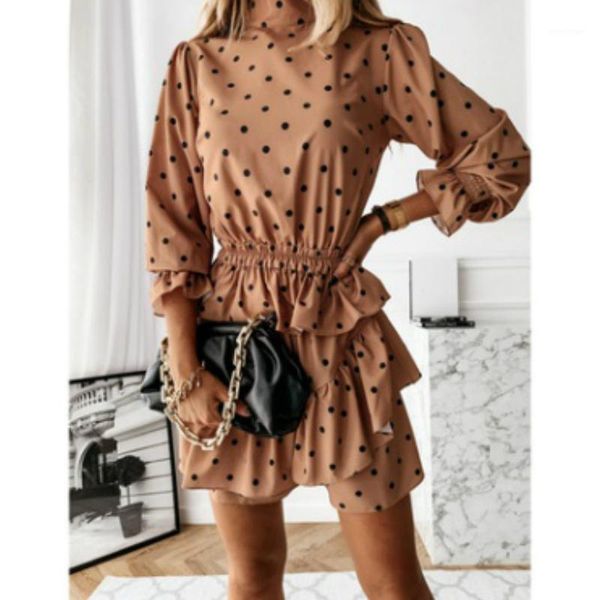 casual dresses fall summer women party ruffle high collar polka dot print mini dress fashion slim vestido vintage clothing s-3xl, Black;gray
casual dresses fall summer women party ruffle high collar polka dot print mini dress fashion slim vestido vintage clothing s-3xl, Black;gray