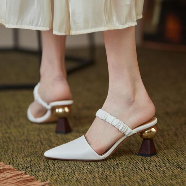 slippers brand 2021 fashion mules polka dot women pointed toe slip on flip flops high heels zapatos de mujer, Black
slippers brand 2021 fashion mules polka dot women pointed toe slip on flip flops high heels zapatos de mujer, Black