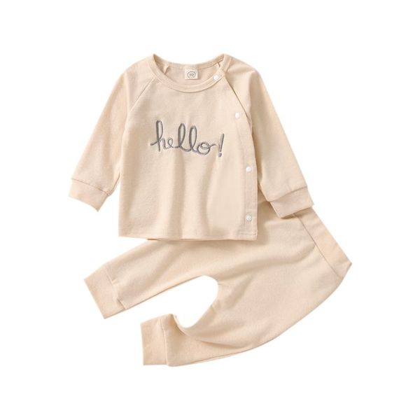 clothing sets baby boys girls 2pcs clothes 0-24m letter printed single breasted long sleeve pants sleepwear, White
clothing sets baby boys girls 2pcs clothes 0-24m letter printed single breasted long sleeve pants sleepwear, White