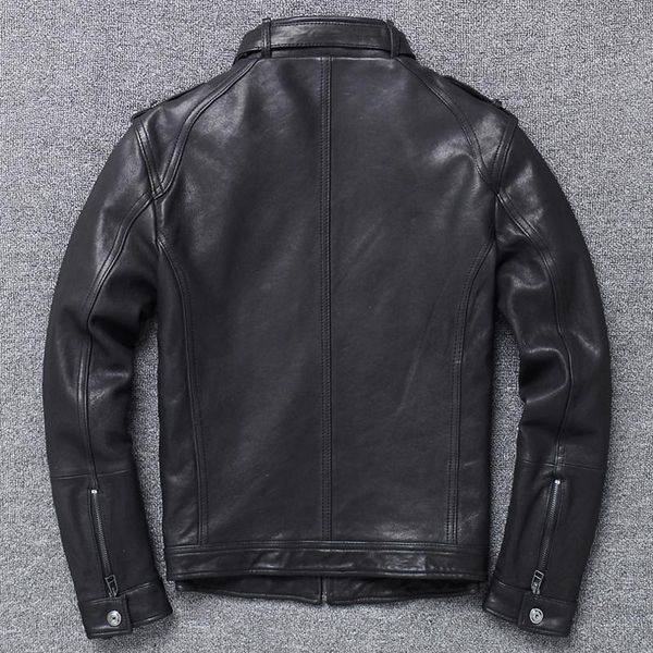 men's leather & faux genuine sheepskin coat spring autumn motorcycle real jacket men clothes 2021 vintage 927 kj5204, Black
men's leather & faux genuine sheepskin coat spring autumn motorcycle real jacket men clothes 2021 vintage 927 kj5204, Black