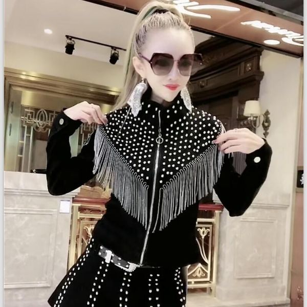 rivet women's denim jacket coat 2021 spring jeans women outerwear tassel black jackets female, Black;brown
rivet women's denim jacket coat 2021 spring jeans women outerwear tassel black jackets female, Black;brown