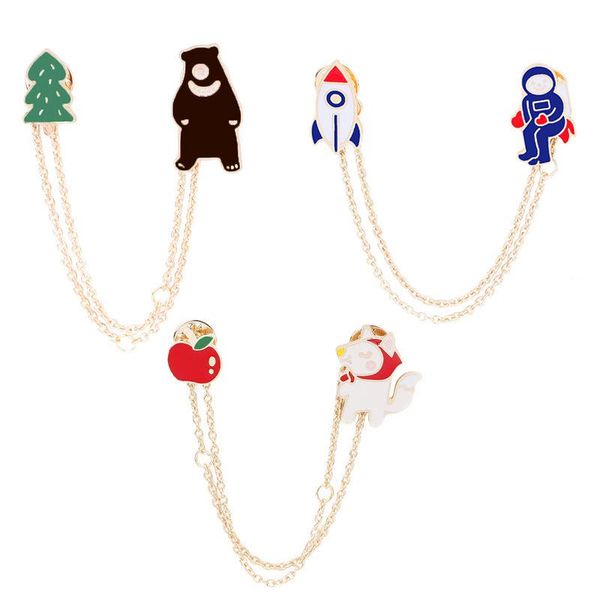 pins, brooches chain brooch pin cute cartoon spaceman wolf christmas tree lapel suit collar metal enamel jewellery, Gray
pins, brooches chain brooch pin cute cartoon spaceman wolf christmas tree lapel suit collar metal enamel jewellery, Gray