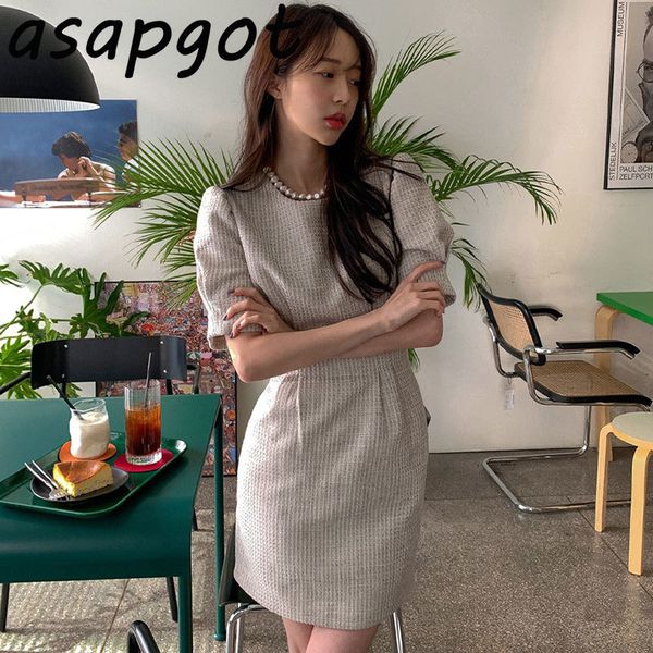 elegant temperament chic korean o neck puff short sleeve wrap hip plaid dress mini lady office slim waist vestidos retro 210429, Black;gray
elegant temperament chic korean o neck puff short sleeve wrap hip plaid dress mini lady office slim waist vestidos retro 210429, Black;gray