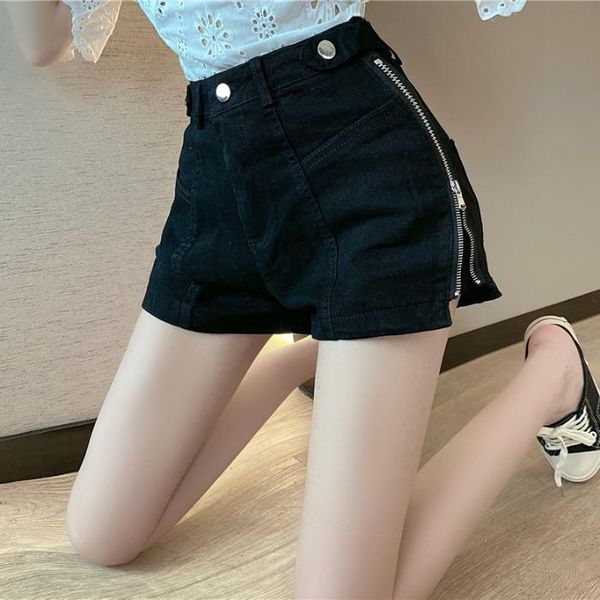women's jeans summer 2021 korean high waist loose slim legs side zipper design sense wide leg denim shorts, Blue
women's jeans summer 2021 korean high waist loose slim legs side zipper design sense wide leg denim shorts, Blue