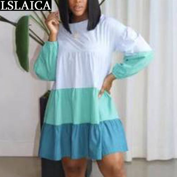 long sleeve summer dress women round neck colorful patchwork dresses for party a line loose fashion casual robes lady 210520, Black;gray
long sleeve summer dress women round neck colorful patchwork dresses for party a line loose fashion casual robes lady 210520, Black;gray