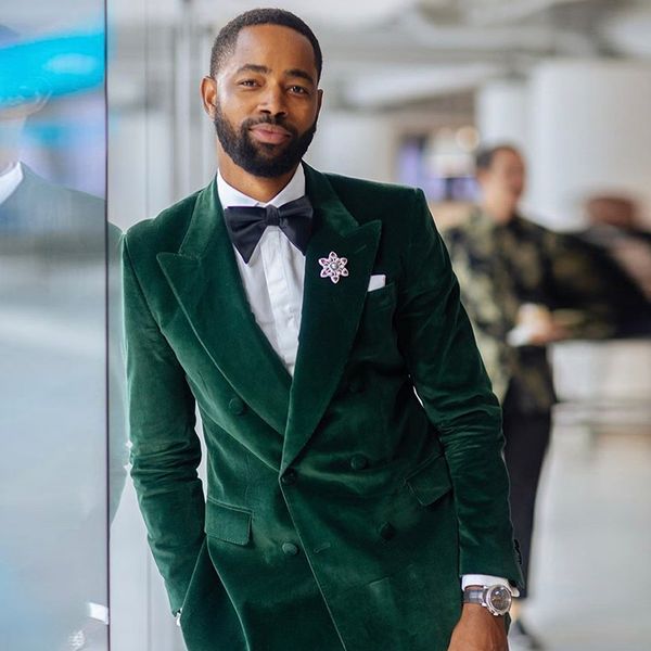 winter green velvet groom tuxedos two buttons handsome mens pants suits custom made formal business blazer 2 pcs (jacket+black pants), Black;gray
winter green velvet groom tuxedos two buttons handsome mens pants suits custom made formal business blazer 2 pcs (jacket+black pants), Black;gray