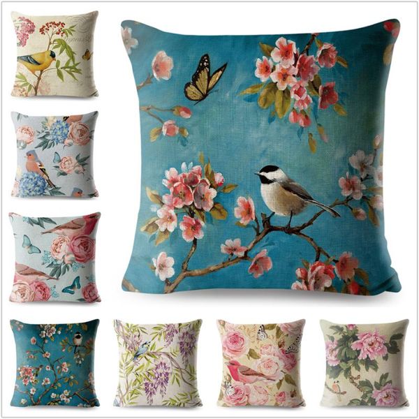 cushion/decorative pillow vintage flower cotton linen case sofa car throw cushion cover home decor blue painting bird cherry decorative
cushion/decorative pillow vintage flower cotton linen case sofa car throw cushion cover home decor blue painting bird cherry decorative