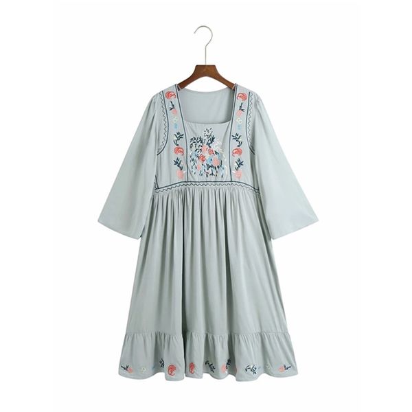 casual woman loose national style embroidery dress summer fashion ladies ruffles es female square collar 210515, Black;gray
casual woman loose national style embroidery dress summer fashion ladies ruffles es female square collar 210515, Black;gray