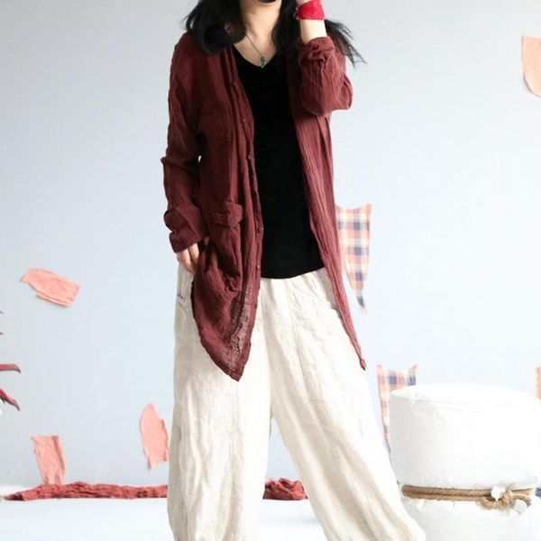 women's jackets women summer solid color sunscreen ladies loose thin cotton linen coat outerwear female 2021, Black;brown
women's jackets women summer solid color sunscreen ladies loose thin cotton linen coat outerwear female 2021, Black;brown