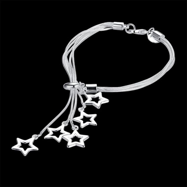 link, chain 925 jewelry fashion five snake chains link hollow stars charm bracelet for women silver female wholesale, Black
link, chain 925 jewelry fashion five snake chains link hollow stars charm bracelet for women silver female wholesale, Black