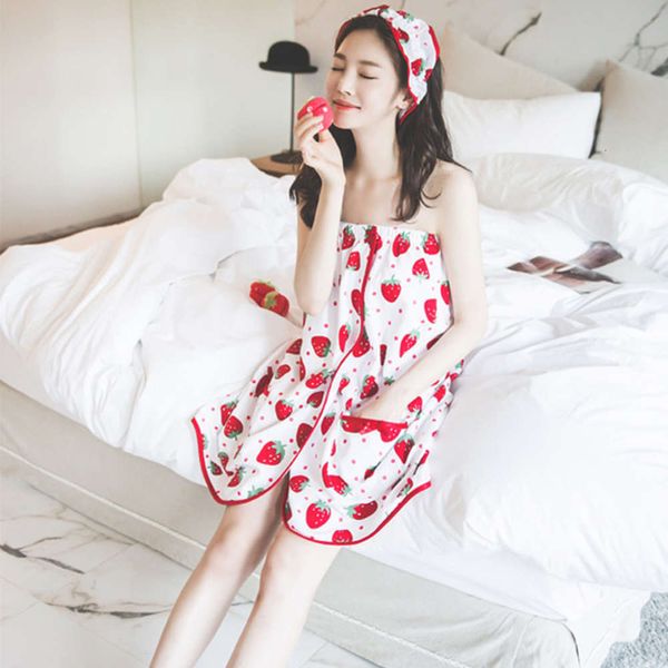 bathrobe summer women's cotton bath towel pajamas chest wrapped robe set sweet lovely strawberry bra nightgown bathrobe
bathrobe summer women's cotton bath towel pajamas chest wrapped robe set sweet lovely strawberry bra nightgown bathrobe