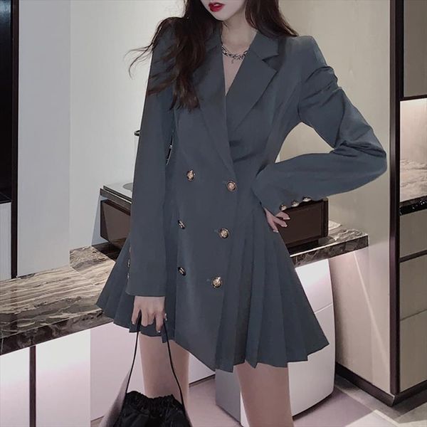 blazer korean long sleeve women dress suit spring one piece casual office clothing fashion designer mini, Black;gray
blazer korean long sleeve women dress suit spring one piece casual office clothing fashion designer mini, Black;gray