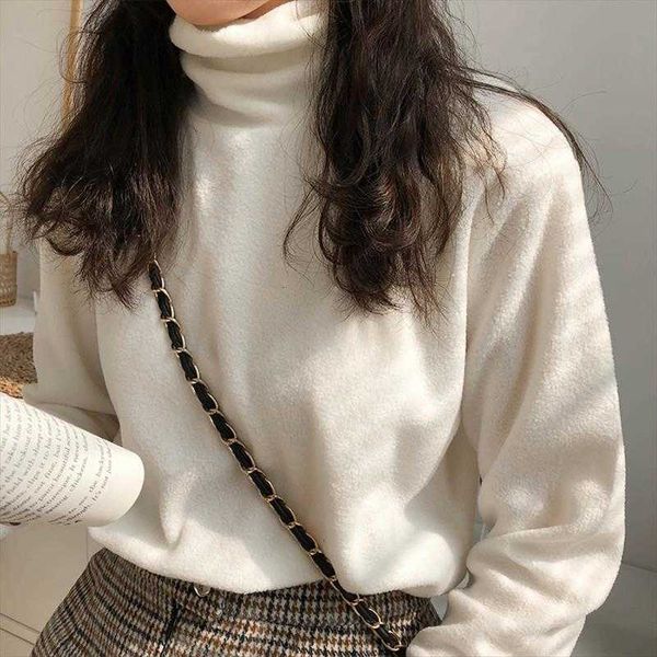 sanding stretch women turtleneck pullovers womens sweaters soft primer shirt long sleeve korean sweater autumn winter solid, White;black
sanding stretch women turtleneck pullovers womens sweaters soft primer shirt long sleeve korean sweater autumn winter solid, White;black