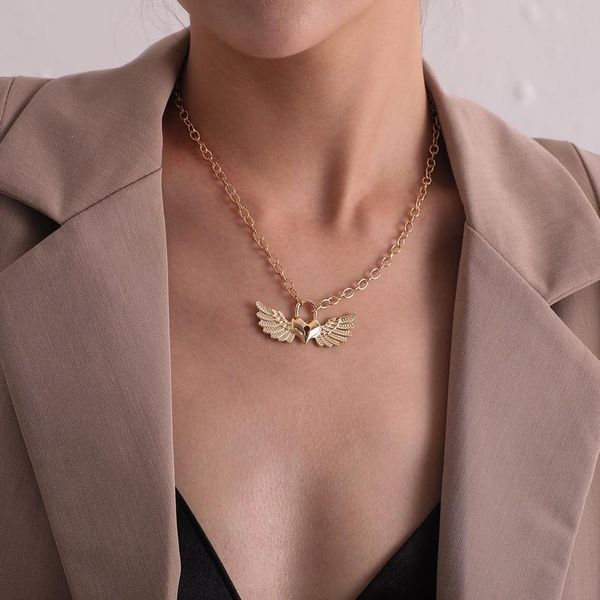 pendant necklaces vintage angel wing choker heart lock chain necklace for women gold silver color collar party fashion jewelry gift
pendant necklaces vintage angel wing choker heart lock chain necklace for women gold silver color collar party fashion jewelry gift