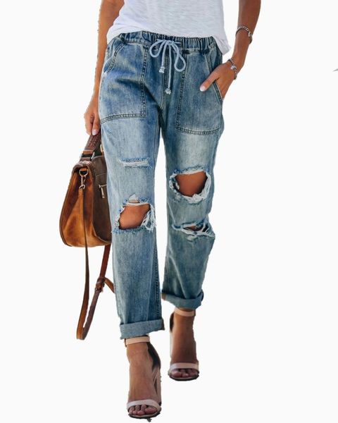 women's jeans boyfriend retro ripped loose for women fashion casual denim pants s-2xl arrival drop, Blue
women's jeans boyfriend retro ripped loose for women fashion casual denim pants s-2xl arrival drop, Blue