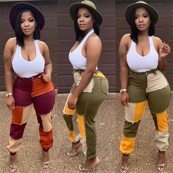 women's jeans vazn 2021 fashion women street hip hop style long pants buttons high waist stitching color pockets denim, Blue
women's jeans vazn 2021 fashion women street hip hop style long pants buttons high waist stitching color pockets denim, Blue