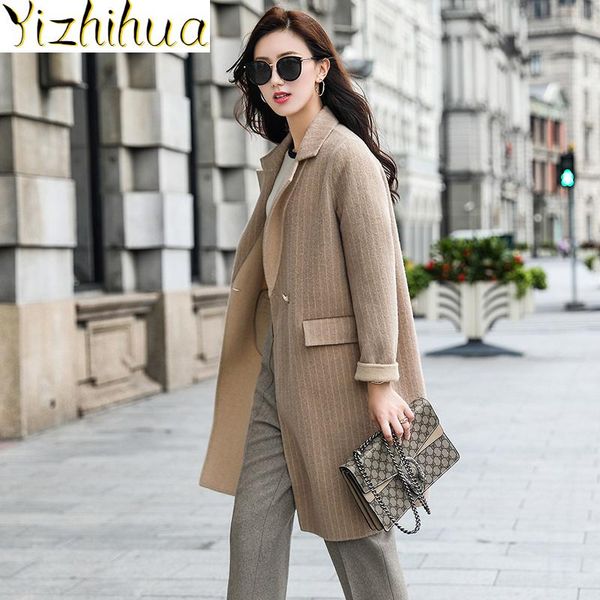 women's wool & blends female coat 100% jacket autumn women double side woolen coats korean long jackets casaco feminino my4028, Black
women's wool & blends female coat 100% jacket autumn women double side woolen coats korean long jackets casaco feminino my4028, Black