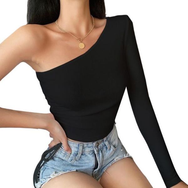 women's t-shirt summer women one shoulder knitted crops t-shirts long sleeve side drawstring slim fit rib knit tee shirt, White
women's t-shirt summer women one shoulder knitted crops t-shirts long sleeve side drawstring slim fit rib knit tee shirt, White