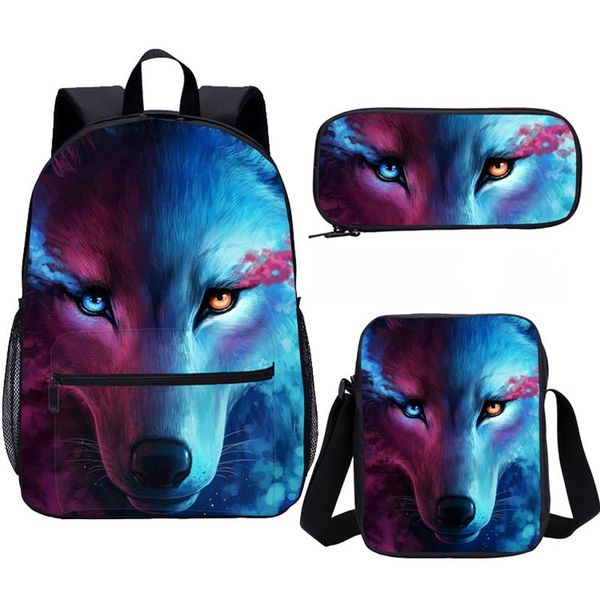 fashion wild wolf kids school bag set 3d print 3 pcs big student backpack shoulder for boys girls teenage bags
fashion wild wolf kids school bag set 3d print 3 pcs big student backpack shoulder for boys girls teenage bags