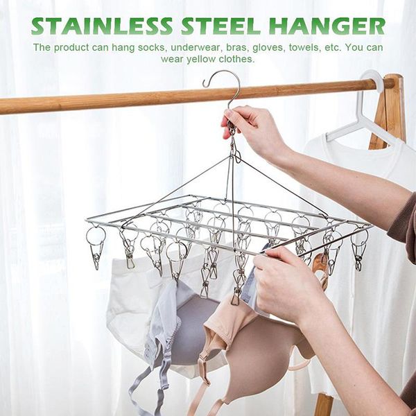 laundry bags stainless steel coat hanger multi clip household windproof clothes hangers socks underwear gloves folding swivel drying rack 
laundry bags stainless steel coat hanger multi clip household windproof clothes hangers socks underwear gloves folding swivel drying rack