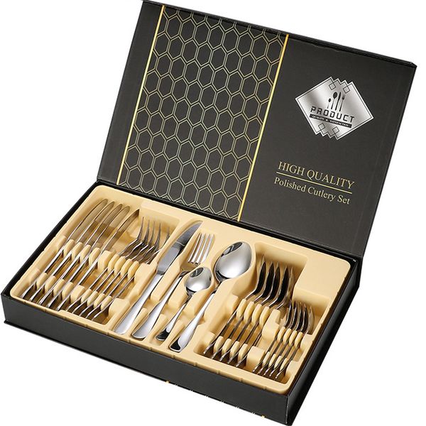 5 Colors Stainless Steel Tableware 24 Suit Western-style Four Main Knif Fork Spoon Gift Box Kitchen Set Kitchen Accessories
5 Colors Stainless Steel Tableware 24 Suit Western-style Four Main Knif Fork Spoon Gift Box Kitchen Set Kitchen Accessories