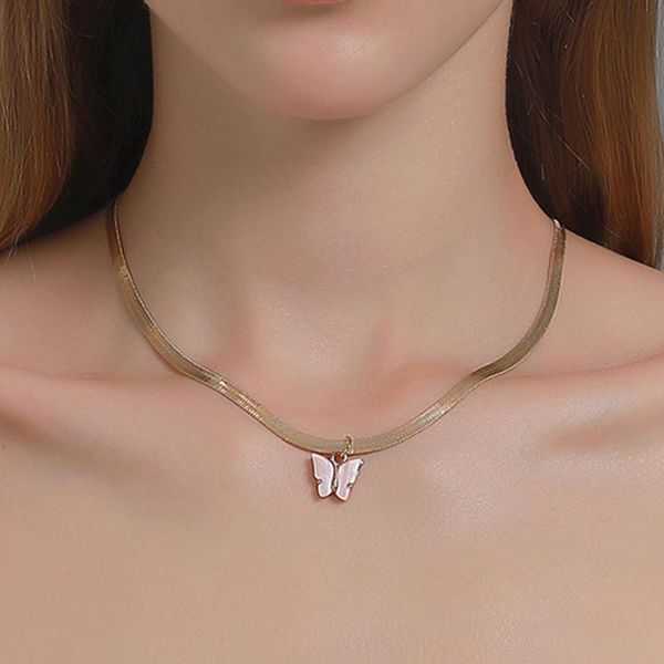 pendant necklaces simple mini butterfly necklace for women candy color statement snake chain clavicle jewelry gifts, Silver
pendant necklaces simple mini butterfly necklace for women candy color statement snake chain clavicle jewelry gifts, Silver