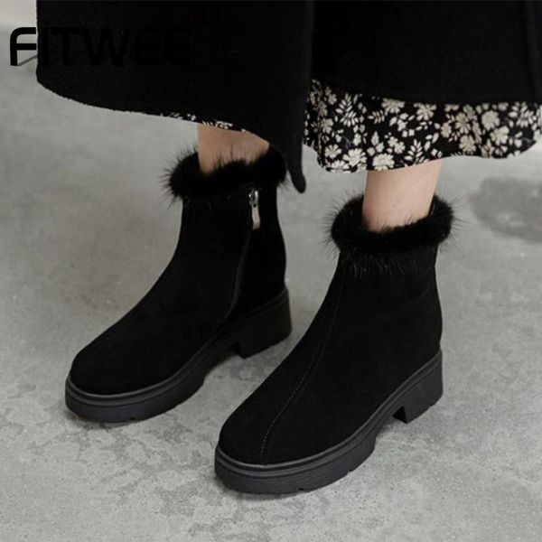 boots fitwee real leather women ankle warm fur fashion platform winter shoes woman plush short boot lady footwear size 34-39, Black
boots fitwee real leather women ankle warm fur fashion platform winter shoes woman plush short boot lady footwear size 34-39, Black