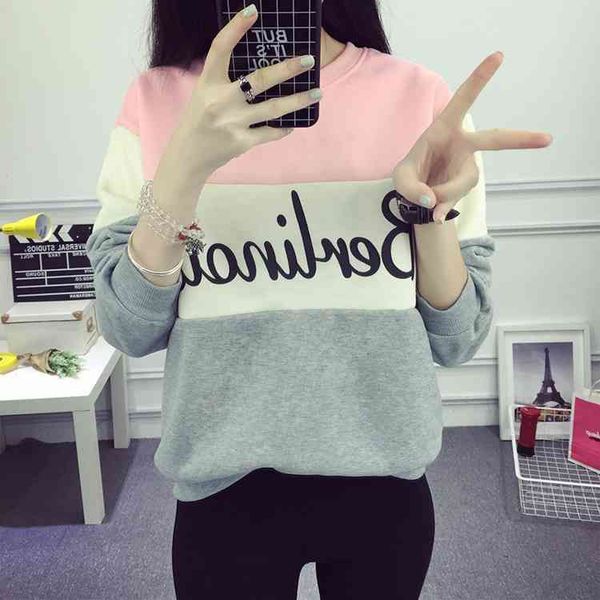 women's t-shirt loose coat and thick korean version, women's jacket long sleeve for students autumn/winter uscz, White
women's t-shirt loose coat and thick korean version, women's jacket long sleeve for students autumn/winter uscz, White