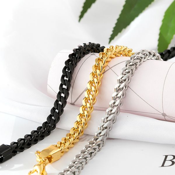 cool design hip hop style 18k gold plated stainless steel cuban link chain bracelet, Black
cool design hip hop style 18k gold plated stainless steel cuban link chain bracelet, Black
