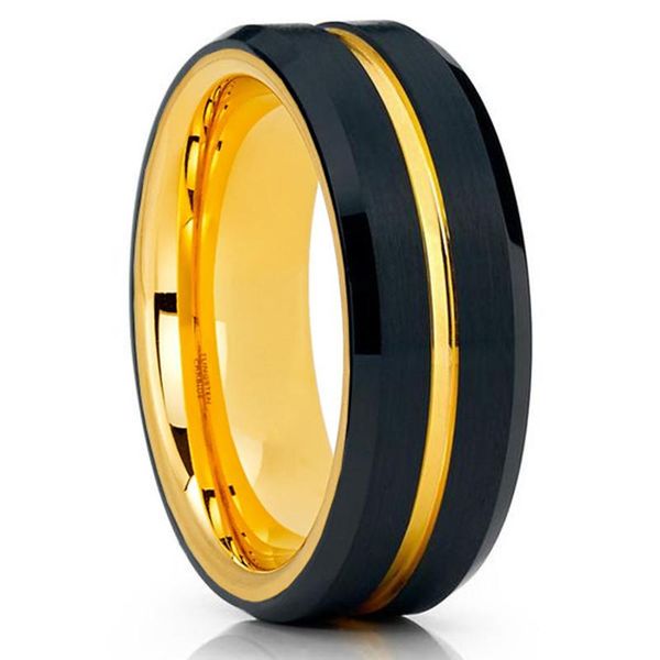 wedding rings fashion men's 8mm gold tungsten carbide ring & black matte finish beveled edge band anniversary jewelry, Slivery;golden
wedding rings fashion men's 8mm gold tungsten carbide ring & black matte finish beveled edge band anniversary jewelry, Slivery;golden