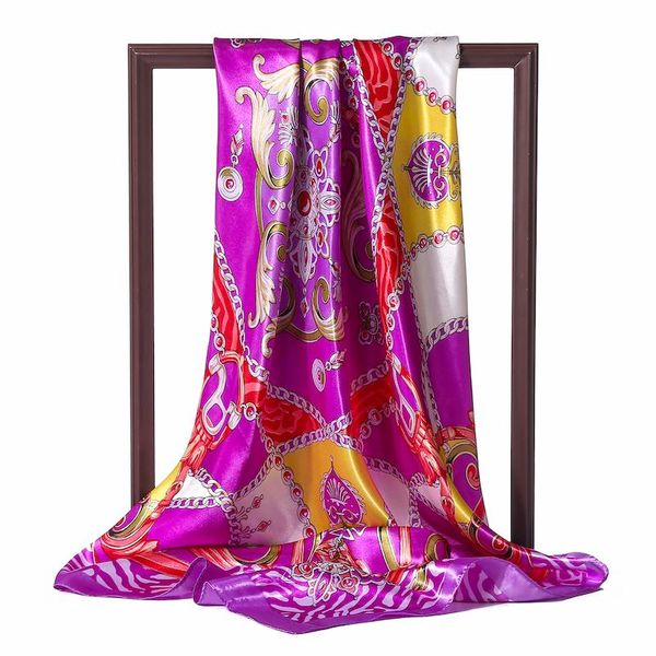 scarves luxury silk women scarf neck shawls wraps foulard hijab chain print lady square satin bandana pashmina hair band, Blue;gray
scarves luxury silk women scarf neck shawls wraps foulard hijab chain print lady square satin bandana pashmina hair band, Blue;gray
