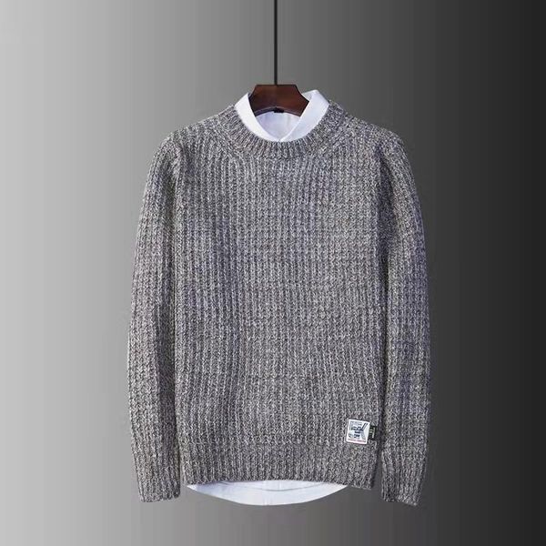 men's sweaters 2021 winter round neck sweater knitwear thick thread fashion casual warm, White;black
men's sweaters 2021 winter round neck sweater knitwear thick thread fashion casual warm, White;black
