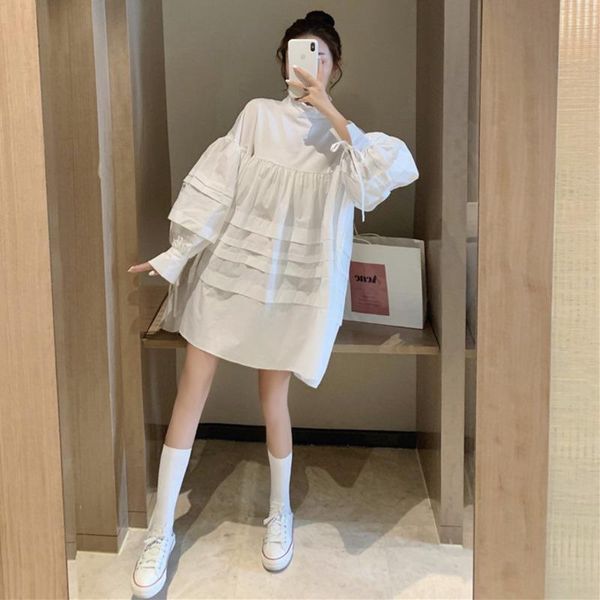 white shirts dress women autumn black court fashion long puff sleeve mini dresses retro turtleneck chic vestidos casual, Black;gray
white shirts dress women autumn black court fashion long puff sleeve mini dresses retro turtleneck chic vestidos casual, Black;gray