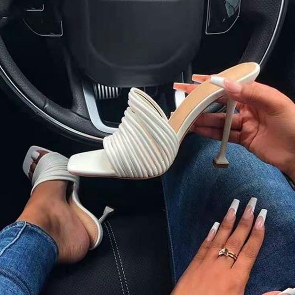 slippers women high heel narrow band ladies sandals summer shoes stiletto pu pumps fashion female footwear plus size, Black
slippers women high heel narrow band ladies sandals summer shoes stiletto pu pumps fashion female footwear plus size, Black