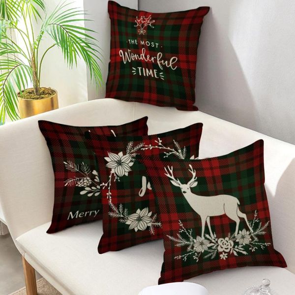 cushion/decorative pillow nanacoba christmas cushion cover red and green plaid classic pillowcase square printed deer wreath throw pillows c
cushion/decorative pillow nanacoba christmas cushion cover red and green plaid classic pillowcase square printed deer wreath throw pillows c