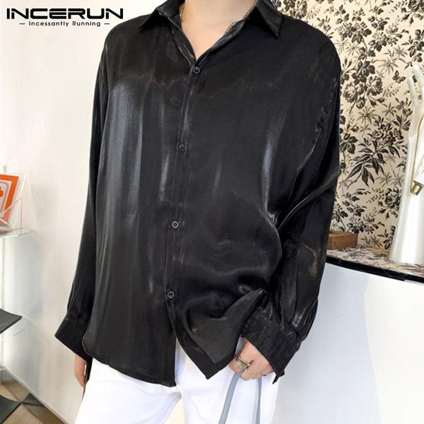 men's casual shirts incerun fashion men shirt solid color streetwear lapel long sleeve button clothing 2021 shiny party nightclub camis, White;black
men's casual shirts incerun fashion men shirt solid color streetwear lapel long sleeve button clothing 2021 shiny party nightclub camis, White;black