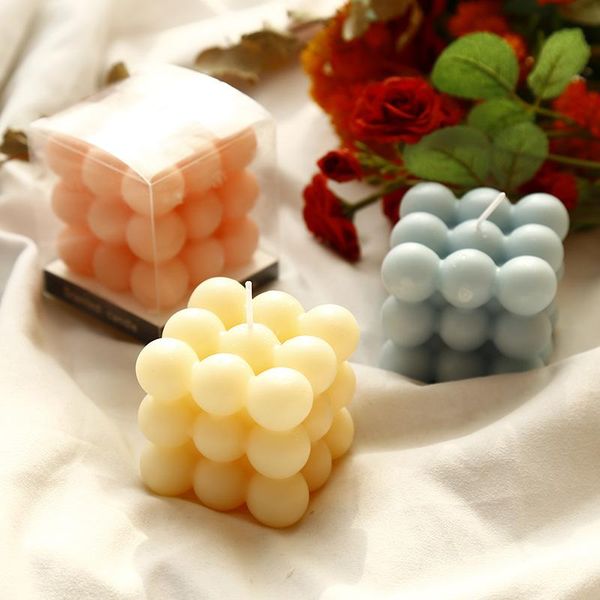 candles 2inch bubble cube candle cute soy wax small scented relaxing birthday gift 1pc