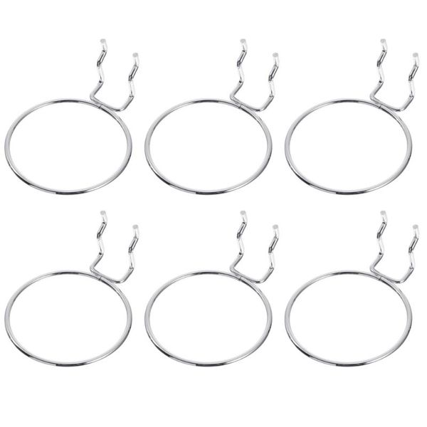 hooks & rails 6pcs supermarket shelf display round cups exhibition (silver)