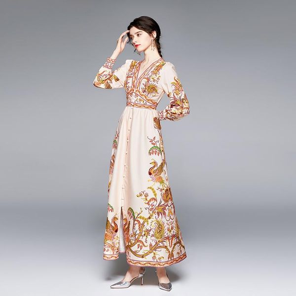 casual dresses summer women vacation female fashion vintage printing high waist long sleeve vestidos temperament maxi for, Black;gray
casual dresses summer women vacation female fashion vintage printing high waist long sleeve vestidos temperament maxi for, Black;gray