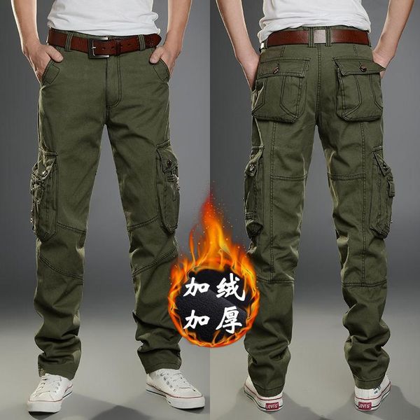 men's pants winter thick warm fleece cargo men combat swat army military cotton multi-pocket man casual trousers plus size 40, Black
men's pants winter thick warm fleece cargo men combat swat army military cotton multi-pocket man casual trousers plus size 40, Black