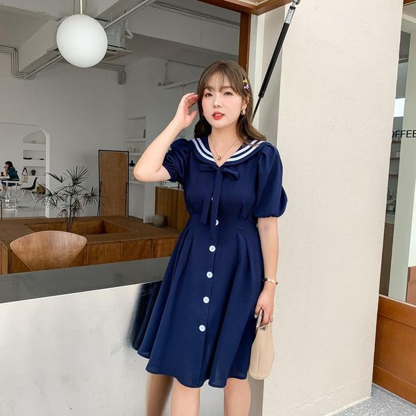 casual dresses women's summer solid color navy collar button puff sleeve commuter dress plus size knee length wear 100 kg can be worn, Black;gray
casual dresses women's summer solid color navy collar button puff sleeve commuter dress plus size knee length wear 100 kg can be worn, Black;gray