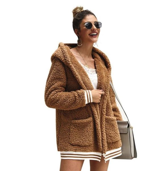 women's fur & faux thick teddy coat autumn winter long sleeve hooded zip bandage side jacket fleece chaqueta mujer s-5xl, Black
women's fur & faux thick teddy coat autumn winter long sleeve hooded zip bandage side jacket fleece chaqueta mujer s-5xl, Black