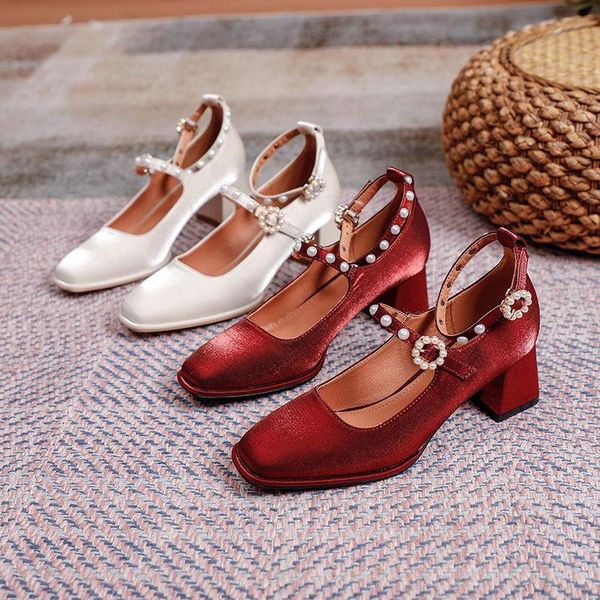 dress shoes retro wedding woman beads satin pumps thick high heels women 2021 pearl flower buckle strap mary janes talons hauts, Black
dress shoes retro wedding woman beads satin pumps thick high heels women 2021 pearl flower buckle strap mary janes talons hauts, Black
