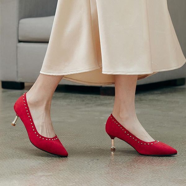 dress shoes mkkhou single women 2021 spring suede red pumps rivet metal heel 6cm high heels commuter large size 31-43, Black
dress shoes mkkhou single women 2021 spring suede red pumps rivet metal heel 6cm high heels commuter large size 31-43, Black