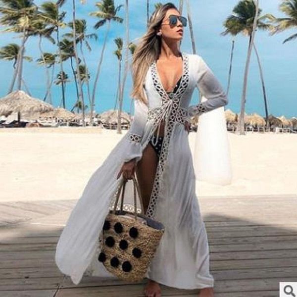 women's swimwear beach kimono kover up skirt tunic long swim suit cover summer dress white beachwear women, White;black
women's swimwear beach kimono kover up skirt tunic long swim suit cover summer dress white beachwear women, White;black