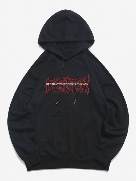 romwe guys slogan graphic hoodie y7dp#, Black
romwe guys slogan graphic hoodie y7dp#, Black