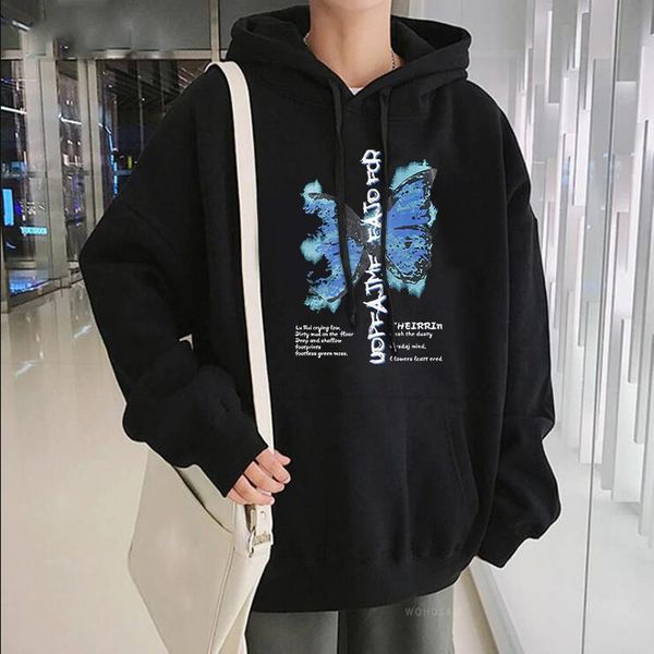 men's hoodies & sweatshirts harajuku blue butterfly print pullovers women 2021 dark style oversized fashion streets hooded sweatshirt, Black
men's hoodies & sweatshirts harajuku blue butterfly print pullovers women 2021 dark style oversized fashion streets hooded sweatshirt, Black
