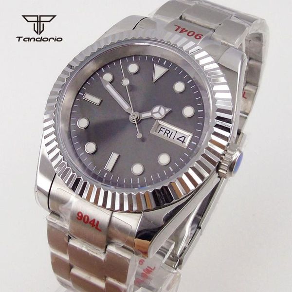 wristwatches 36/39mm nh36a movement weekday/date display automatic men's watch sunburst grey dial green luminous index polished/fluted, Slivery;brown
wristwatches 36/39mm nh36a movement weekday/date display automatic men's watch sunburst grey dial green luminous index polished/fluted, Slivery;brown