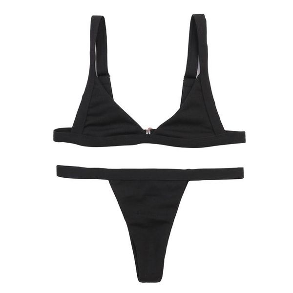 female summer thong bathing suit women swimwear red black white purple bikini ribbed micro push up swimsuit women's, White;black
female summer thong bathing suit women swimwear red black white purple bikini ribbed micro push up swimsuit women's, White;black