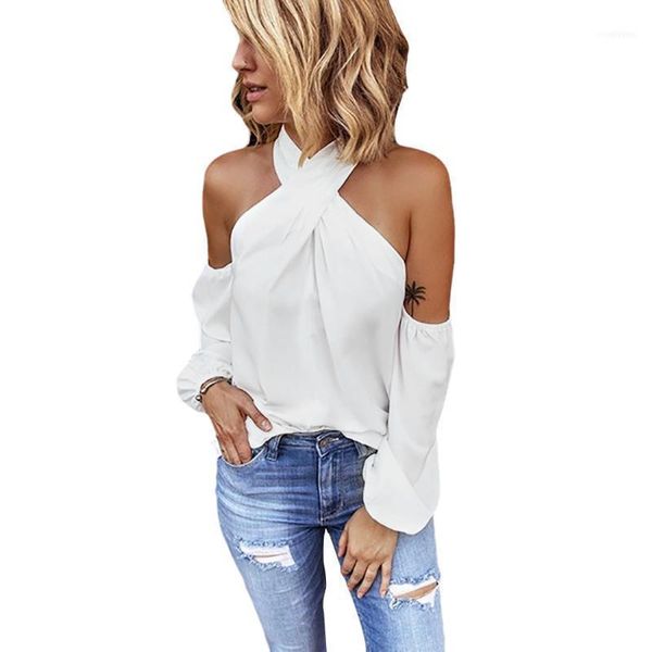 cold shoulder women blouses long sleeve lady shirt criss cross halter bandage and shirts black white
cold shoulder women blouses long sleeve lady shirt criss cross halter bandage and shirts black white